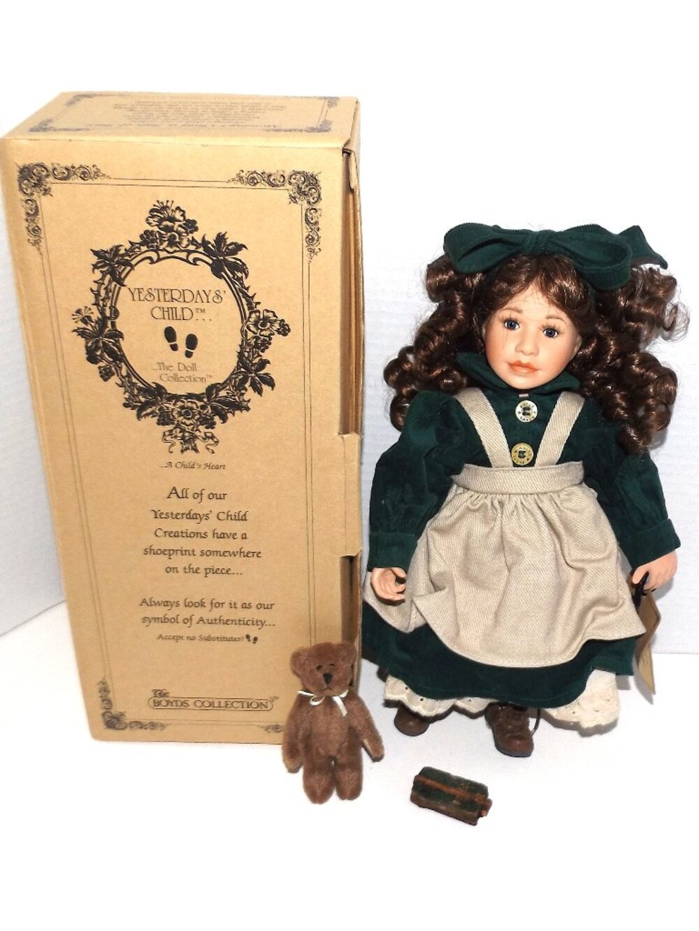 1999 Boyds Yesterdays’ Child 12” Laura & Lucy School Days Porcelain Doll #4801
